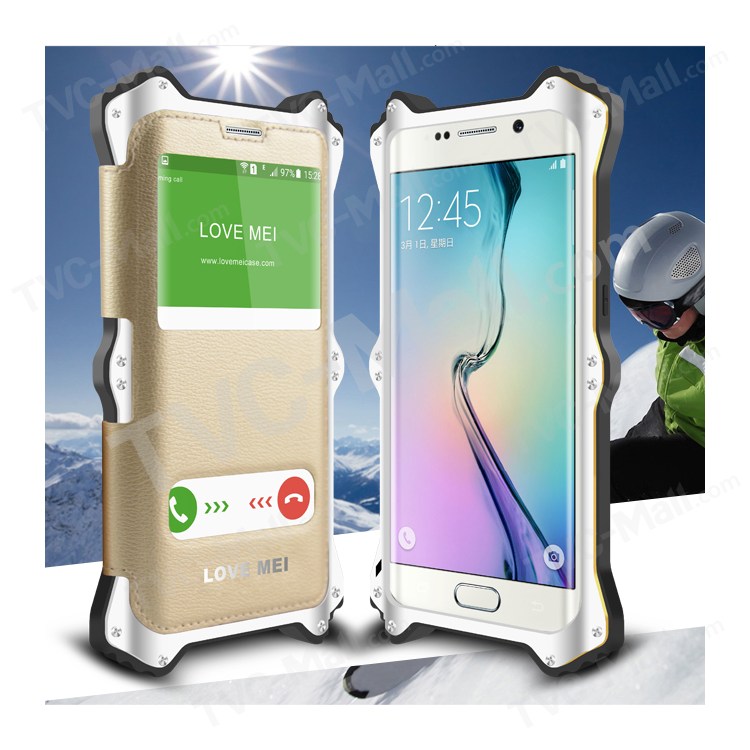 Case Samsung Galaxy S6 edge / Pre-order * LOVE MEI MK2 โลหะซิลิโคน + ปกหนัง วัสดุ: A6061 อลูมิเนียม + ซิลิโคน + หนังแท้ *