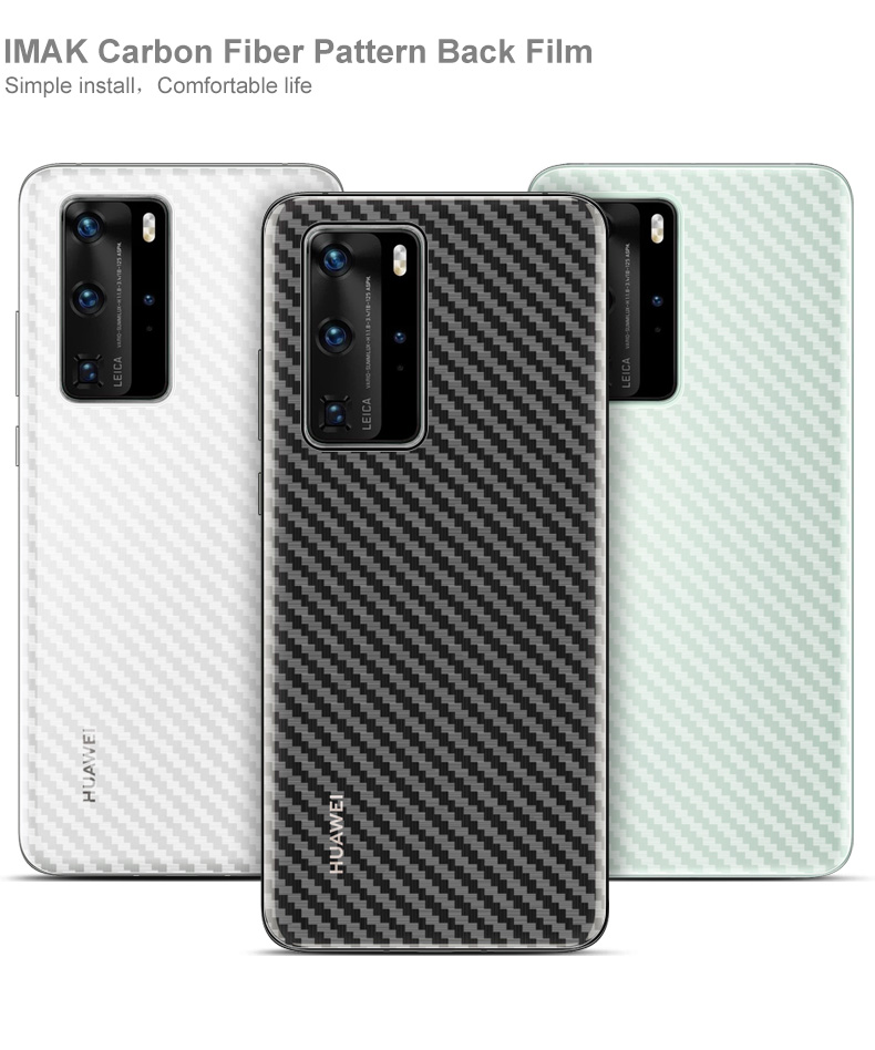 ฟิล์มกันรอยหลัง Huawei P40 / Pre-order * IMAK Carbon Fiber Texture Soft PVC Back Protector *