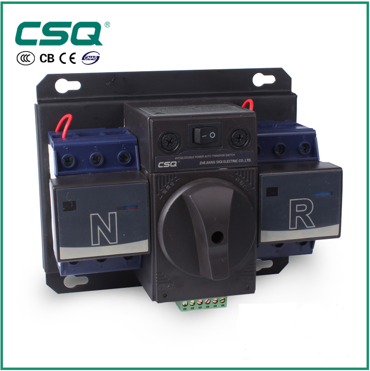 ATS CSQ เอทีเอสสวิทช์ 3 เฟส 3 โพล 63A สวิตช์เปลี่ยนแหล่งจ่ายไฟฟ้าอัตโนมัติ (CSQ Automatic Transfer Switch) 380V 3 phase 63A