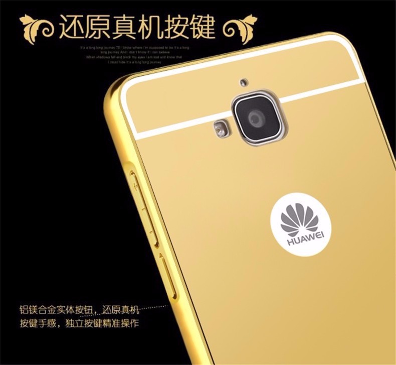 Case Huawei Y6 / Pre-order * Bumpers 2in1 แกร่งกันชนโลหะ + พลาสติกแผ่นหลังเงาเหมือนกระจก *