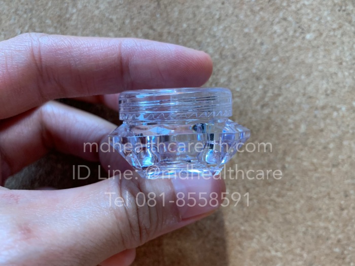 ตลับครีม 5กรัม ฐานทรงเพชร (10ชิ้น/ชิ้นละ3บาท) ฐานและฝาสีเดียวกัน