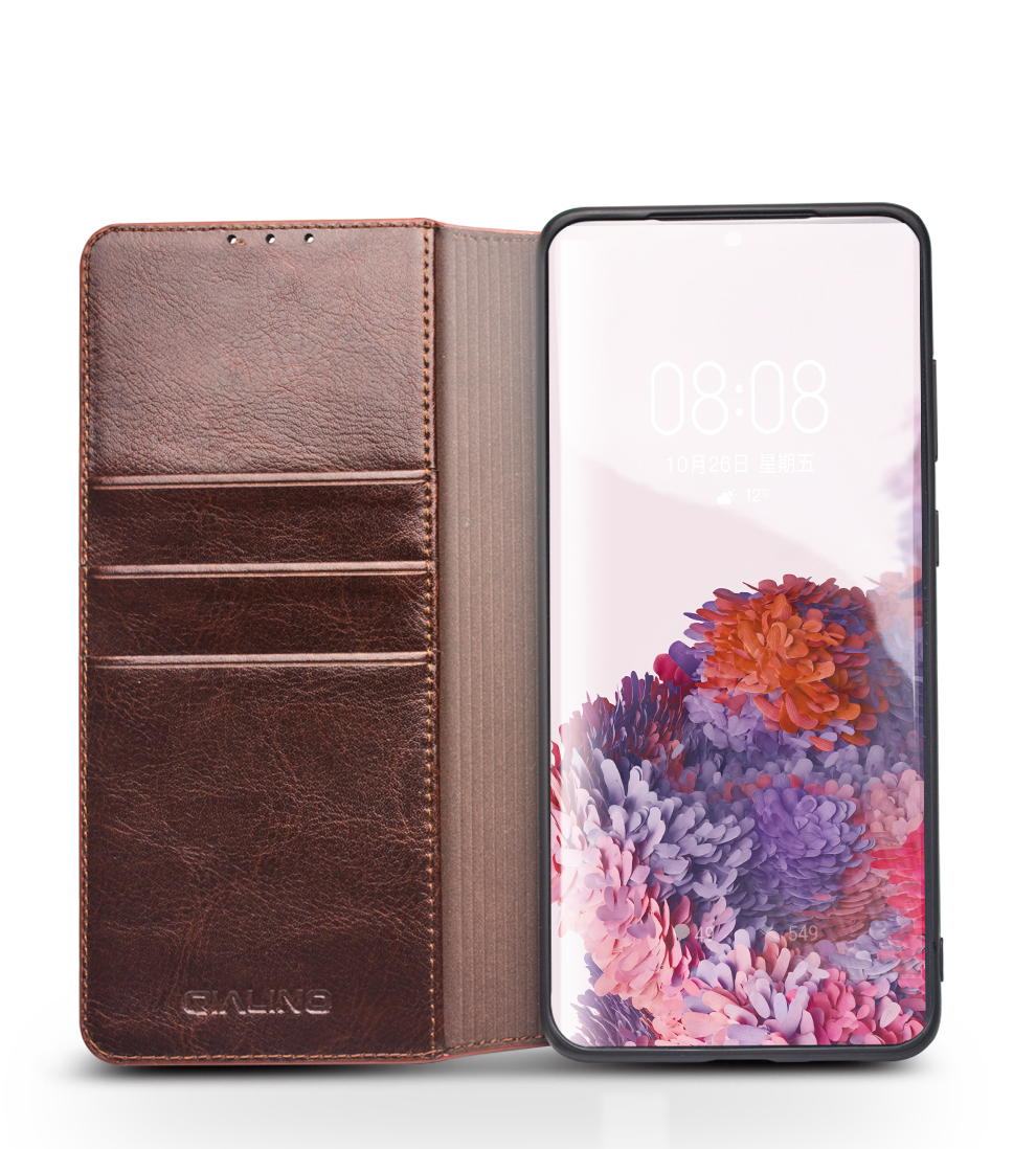 Case Samsung Galaxy S20 Ultra 5G / Pre-order * ปกหนัง QIALINO หรูหราเลือกอย่างพิถีพิถันที่มีคุณภาพสูงชั้นหนังวัวแท้ทำด้วยมือ 100% *