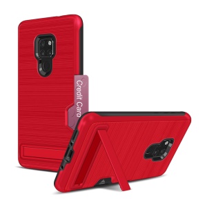 Case Huawei Mate 20 / Pre-order * เคสแปรงพลาสติก + TPU Mobile Cover [ขาตั้ง] พลาสติกไฮบริดและวัสดุ TPU ทนทาน *