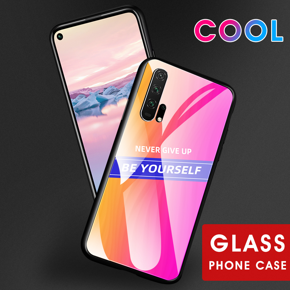 Case Huawei Nova 5T / Pre-order * เคสแบบกระจกนิรภัย PC TPU กระจกหลังมีความแข็ง 9H ป้องกันรอยขีดข่วนและทนต่อการสึกหรอ *