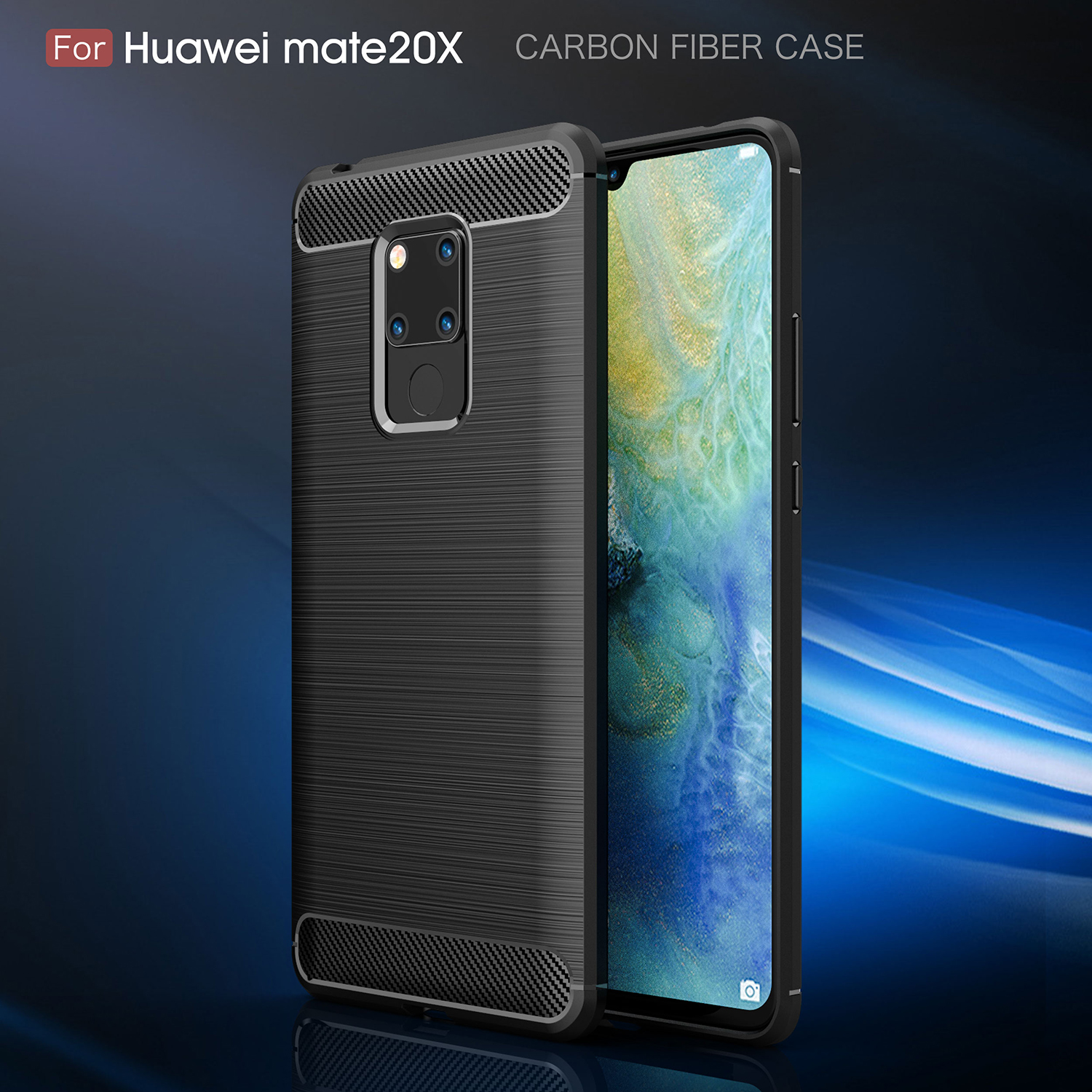 Case Huawei Mate 20 X # Pre-order * Brushed เคส TPU คาร์บอนไฟเบอร์ช่วยเพิ่มความเก๋ไก๋ *