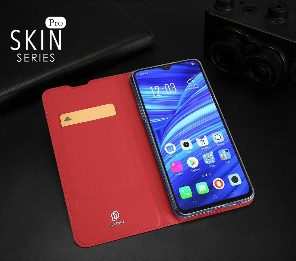 Case OPPO F9 / Pre-Order * DUX DUCIS หนัง PU ที่มีผิวมันเงาและเรียบเนียน *