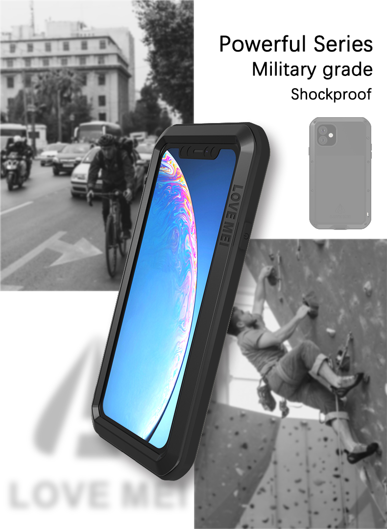 Case iPhone 11 # Pre-order * LOVE MEI วัสดุ: โลหะ + ซิลิโคน + กระจกนิรภัย ฟังก์ชั่นกันกระแทกและกันฝุ่น *