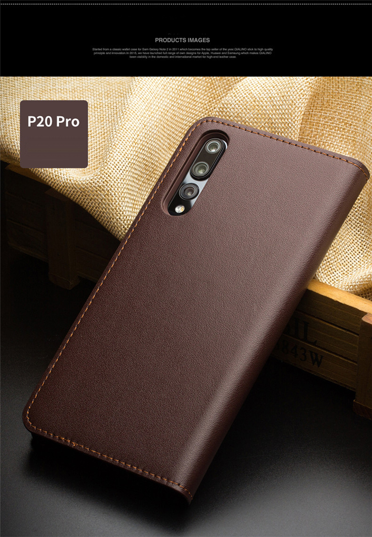 Case Huawei P20 Pro / Pre-order * QIALINO พรีเมี่ยมหนังวัวแท้เนื้อละเอียด ช่องเสียบการ์ด 3 ช่องและกระเป๋าเงินสด 2 ช่อง *