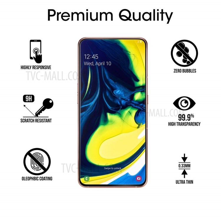กระจกนิรภัย Samsung Galaxy A80, A90 / Pre-Order * 3D บางใส วัสดุแก้วอาซาฮีคุณภาพสูง การส่งผ่านแสงสูง, จอแสดงผล HD *