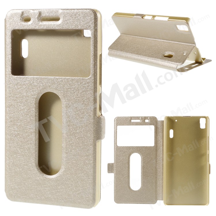 Case Lenovo A7000 / Pre-order * เคสผิวผ้าไหม 2 ช่องหน้าต่าง *