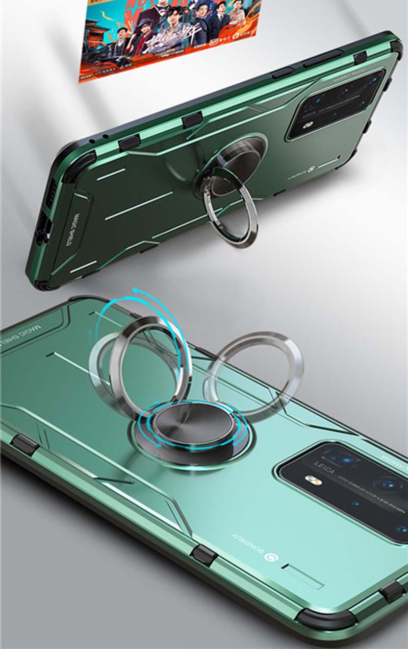 Case Huawei P40 Pro / Pre-order * เคสอลูมิเนียมโลหะหรูหราซิลิโคนปกคลุมกันกระแทกโทรศัพท์เกราะกลับปก + แหวน *
