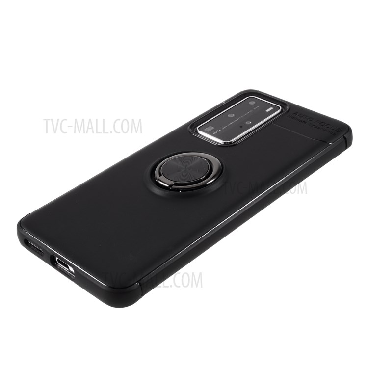 Case Huawei P40 Pro+ / Pre-order * LENUO แหวน+ขาตั้ง TPU ปกคลุม แผ่นโลหะแม่เหล็กในตัว *