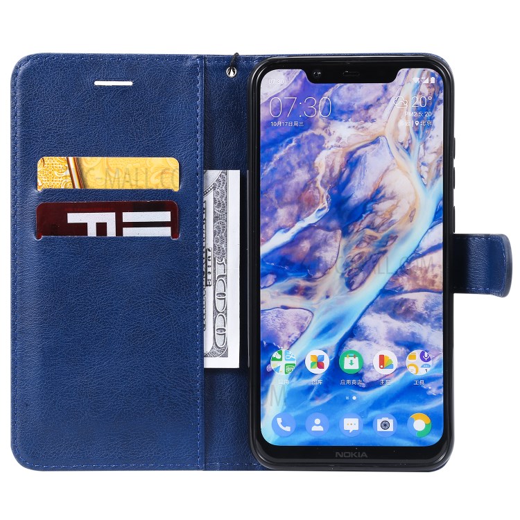 Case Nokia 8.1 / Pre-Order * เคสกระเป๋าเงิน Leather Case Stan ช่องเสียบการ์ด Wallet และกระเป๋าซ่อน เข็มกลัดแม่เหล็กเพื่อให้ปิดฝา *