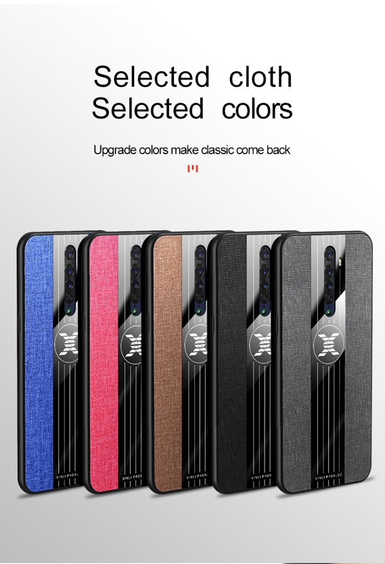 Case OPPO Reno 2 / พรีออเดอร์ * XINLI เย็บผ้าเนื้อกันกระแทกเคส TPU *