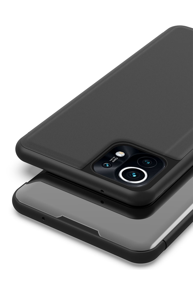 Case Xiaomi Mi 11 5G # Pre-Order * เคสขาตั้งพื้นผิวกระจกชุบ ทำจากวัสดุหนัง PC + PU หน้าต่างโปร่งแสงเพื่อให้ดูข้อมูลได้ง่าย *