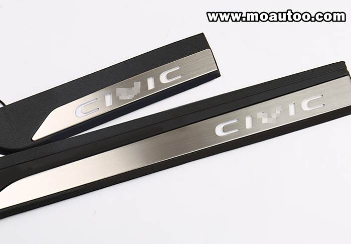สคับเพลทชายบันได LED สีน้ำเงิน 4 ประตู CIVIC FC / FK 2016-2021