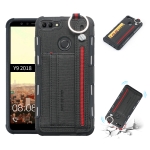 Case Huawei Y9 / Pre-order * เคสเนื้อผ้า + เคสกันกระแทก TPU พร้อมแหวนโลหะและตัวยึดและช่องเสียบการ์ดและสายห้อย *