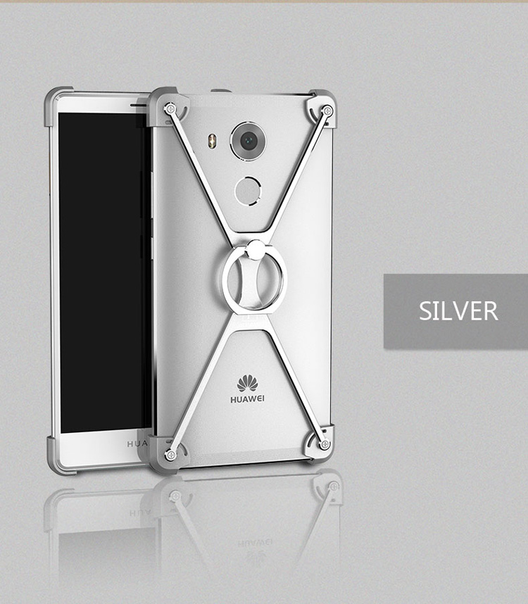 Case Huawei Mate 8 / Pre-order * OATSBASF โครงโลหะรูปตัววีโลหะเงิน +แหวน *