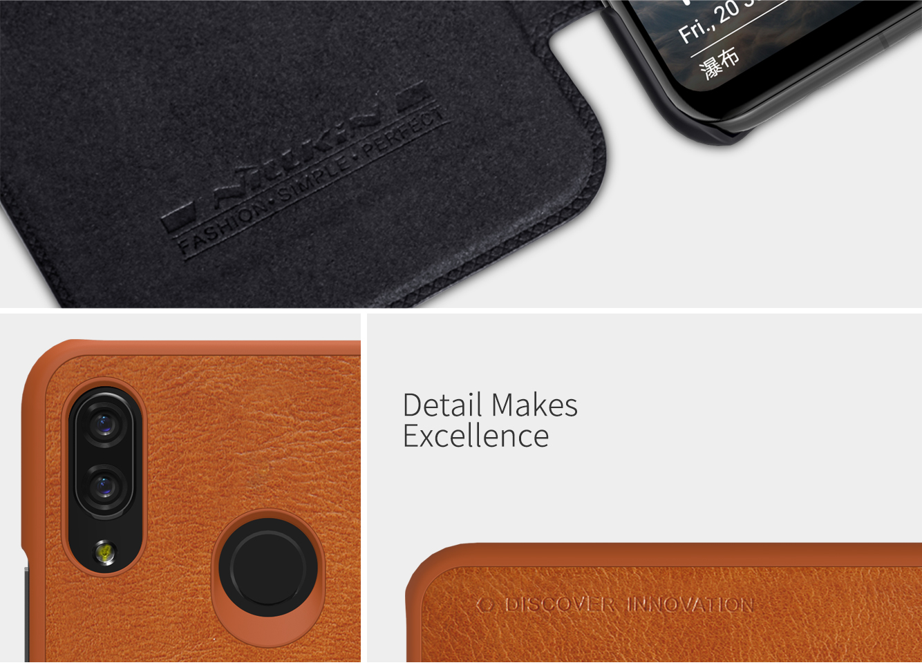 Case Huawei Nova 3 / Pre-Order * NILLKIN ฉินหนัง Folio Case เลือกหนังคุณภาพสูง *