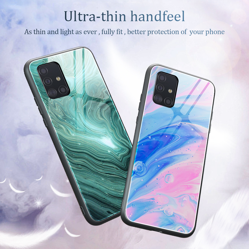 Case Samsung Galaxy A51 / Pre-order * เคสลายหินอ่อนเนื้อกระจกนิรภัยปกหลัง + TPU Combo *