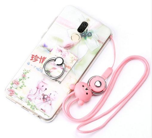 Case Huawei nova 2i / Pre-order * เคสแฟชั่นน่ารักการ์ตูนซอฟท์ซิลิโคน+แหวน+สายคล้องคอ *