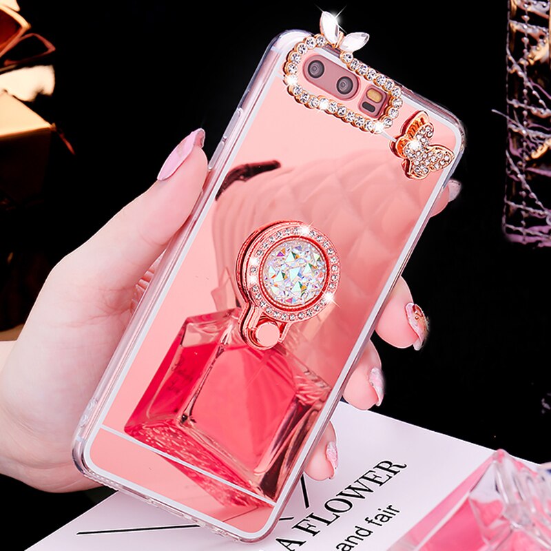 Case Huawei Mate 9 Pro / Pre-order * เคสTpu ซิลิโคนหรูหราใหม่ + ขาตั้งแหวน กระจก *