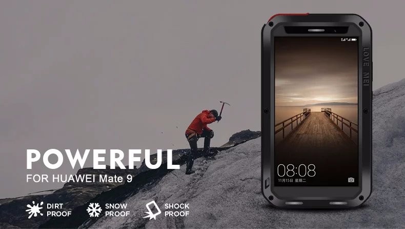 Case Huawei Mate 9 # Pre-order * LOVE MEI วัสดุ: โลหะ + ซิลิโคน + กระจก *