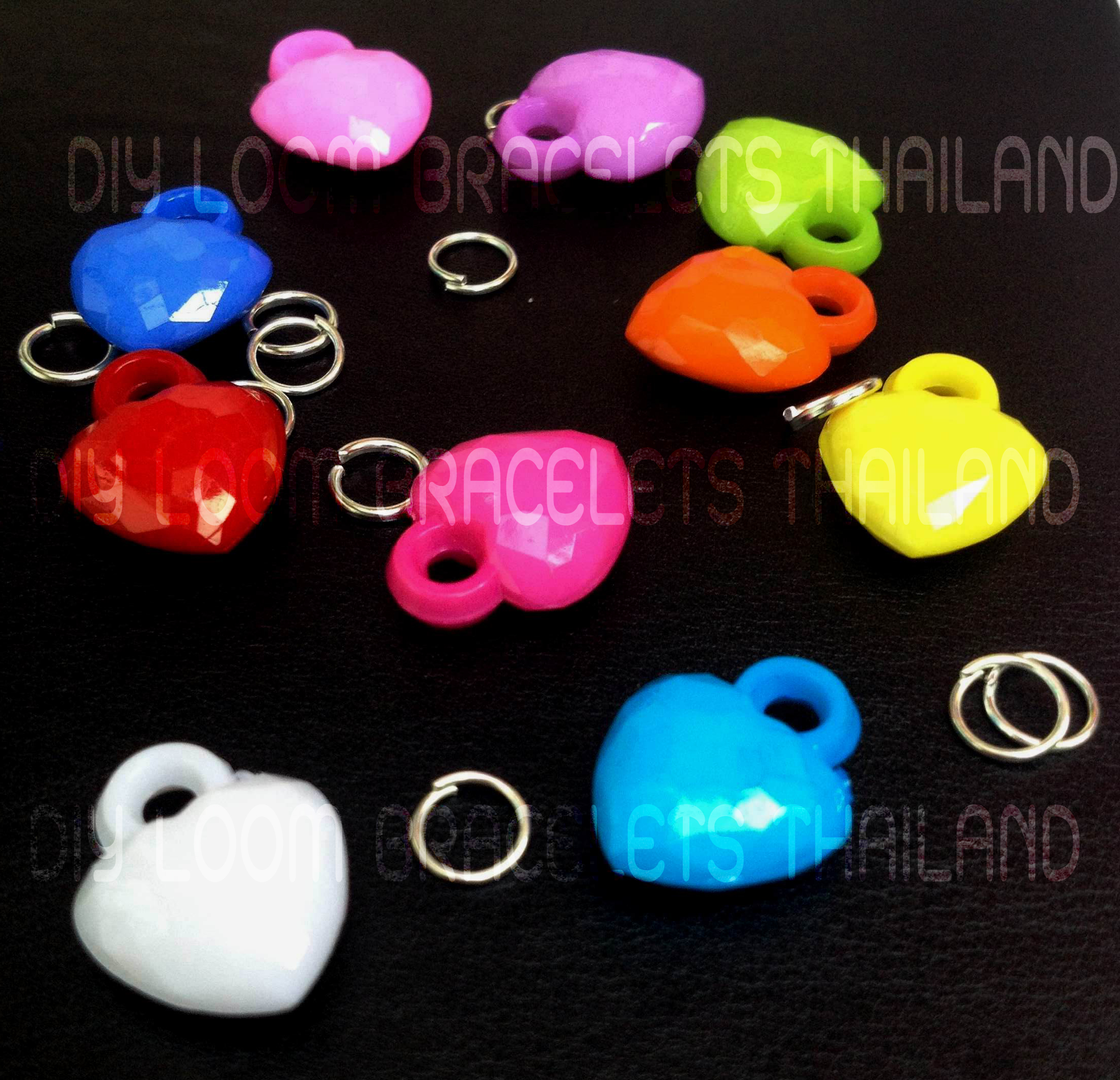 หัวใจสดใส 10 ชิ้น คละสี