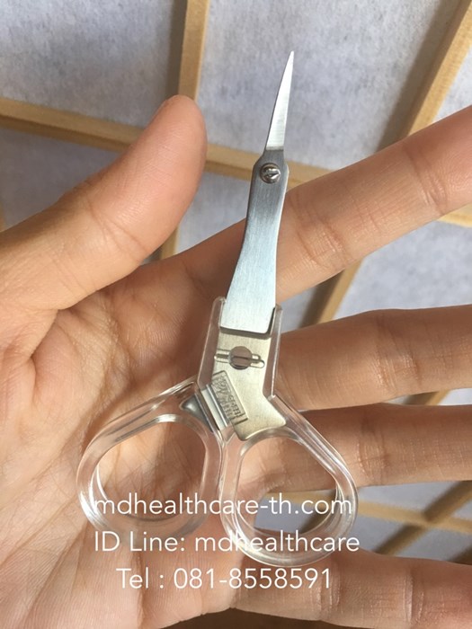 กรรไกรปลายเล็กแหลมโค้งบางพิเศษ กรรไกรแต่งขนคิ้ว กรรไกรเล็มขน made in japan