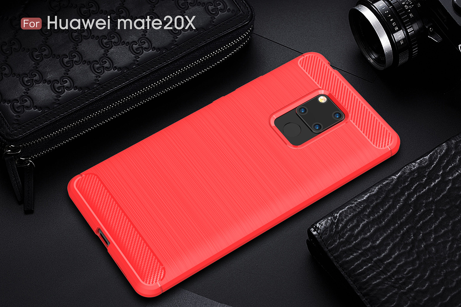 Case Huawei Mate 20 X # Pre-order * Brushed เคส TPU คาร์บอนไฟเบอร์ช่วยเพิ่มความเก๋ไก๋ *