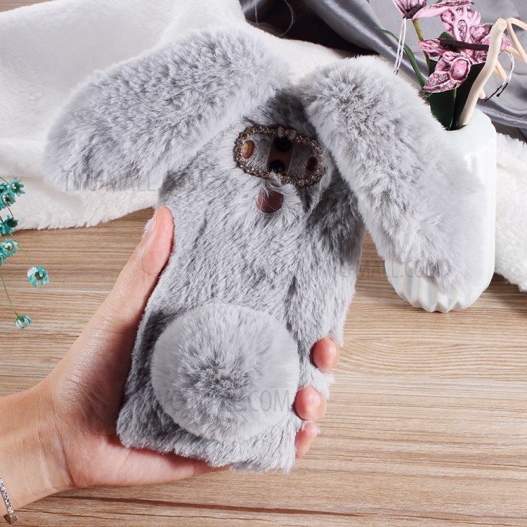 Case Huawei Mate 10 Pro / Pre-order * กระต่ายรูปร่างปุยขนเคลือบ Rhinestone เคส TPU *