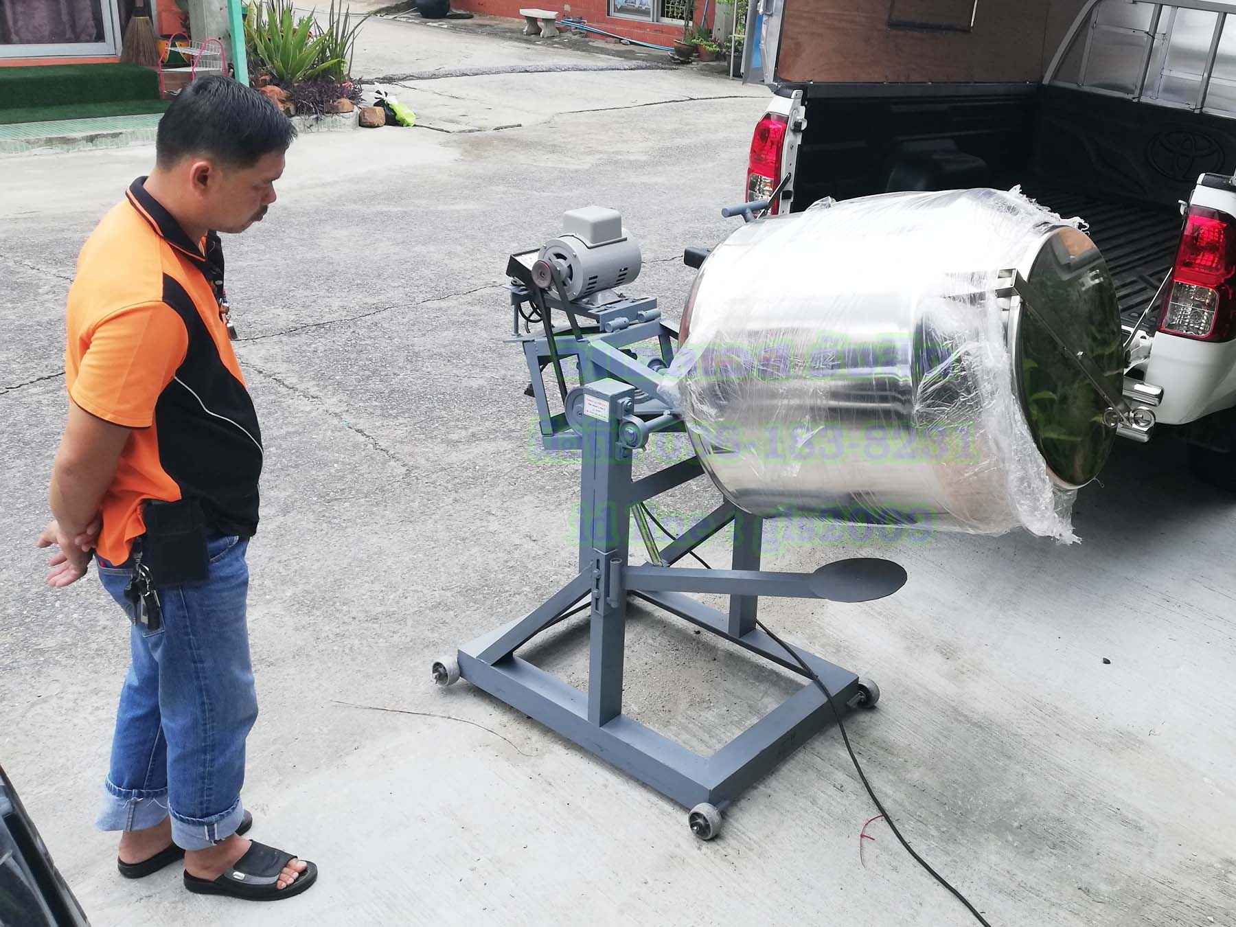 เครื่องคั่วพริก7-10กิโลกรัม ขนาด25X28นิ้ว