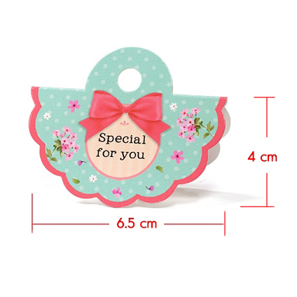 หัวถุงลายดอกไม้สีฟ้าลายจุด 4x6.5 cm. 100 ชิ้น