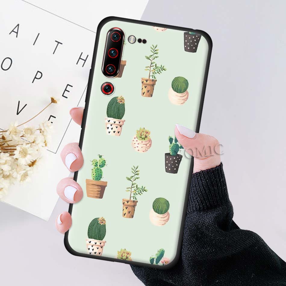 Case Lenovo Z6 Pro / Pre-Order * ต้นกระบองเพชรสีเขียวน่ารัก เคสซิลิโคนพิมพ์ลาย วัสดุ: ที่มีคุณภาพสูงสีดำซิลิโคนอ่อนนุ่ม *