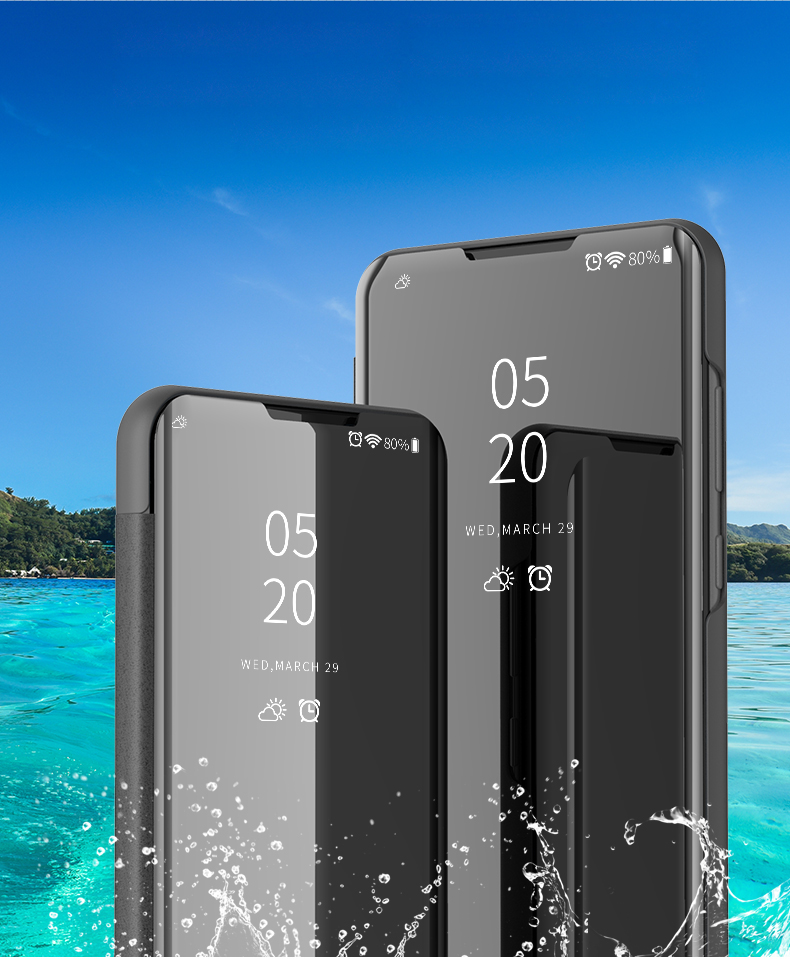 Case Huawei Y Max / Pre-Order * หน้าต่างโปร่งแสงเพื่อการดูข้อมูลที่ง่าย พื้นผิวกระจกชุบสามารถใช้เป็นกระจก *