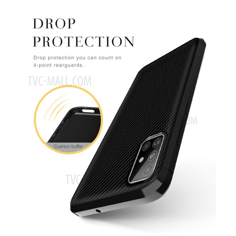 Case Samsung Galaxy A51 / Pre-order * Carbon TPU ซีรีย์ Anti-drop เคส TPU อ่อนนุ่มยืดหยุ่นและทนทาน *