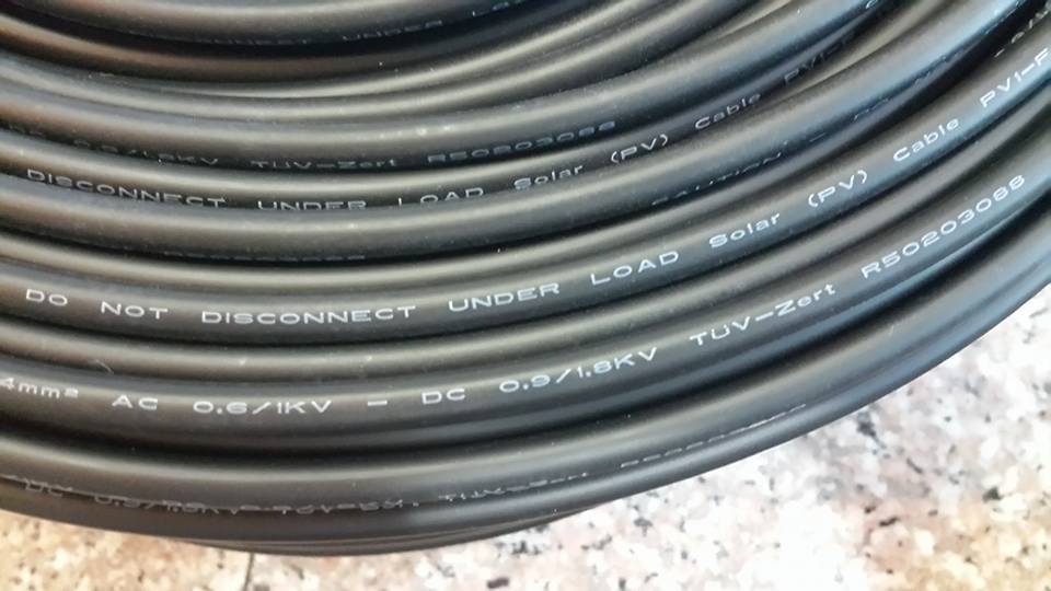 PV1-F Solar Cable - สายไฟ PV1-F สำหรับโซล่าเซลล์ ขนาด 1x6 sq.mm.