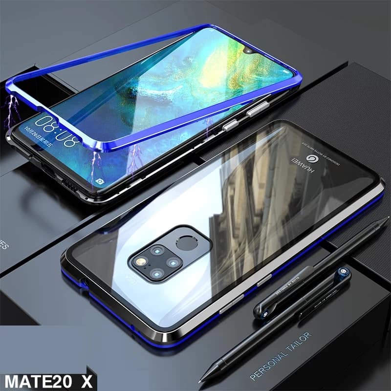 Case Huawei Mate 20 X / Pre-order * เคสกรอบโลหะแม่เหล็ก + ปกหลังกระจกนิรภัย ถอดออกได้ *