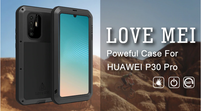 Case Huawei P30 Pro / Pre-Order * LOVE MEI วัสดุ: โลหะ + TPU + กระจก คุณสมบัติกันน้ำกันกระแทกและกันฝุ่น *