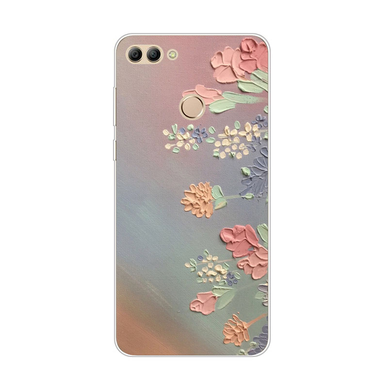 Case Huawei Y9 / Pre-order * เคสซิลิคอนสดใสดอกไม้จิตรกรรมSoft TPU *