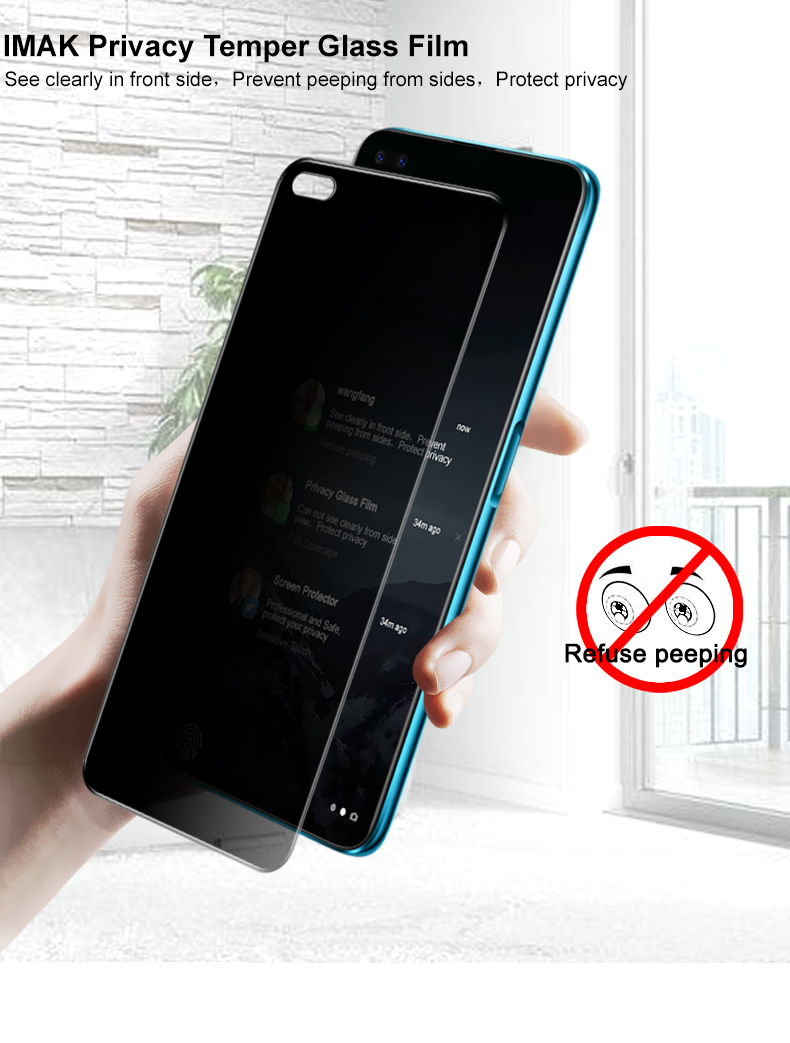 กระจกกันรอย Realme X50 5G / Pre-Order * IMAK Anti-peep 9H ช่วยเพิ่มความปลอดภัยโดยการเบลอสิ่งที่เห็นบนหน้าจอจากมุมด้านใดด้านหนึ่ง *