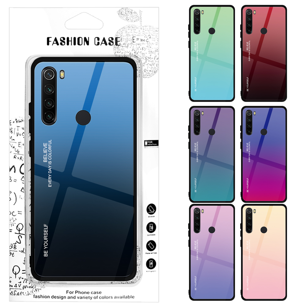 Case Xiaomi Redmi Note 8 / Pre-order * เคสสีแก้วไล่ระดับ + PC + TPU Hybrid การออกแบบสีไล่ระดับสีที่ไม่ซ้ำกันและมีสไตล์ *