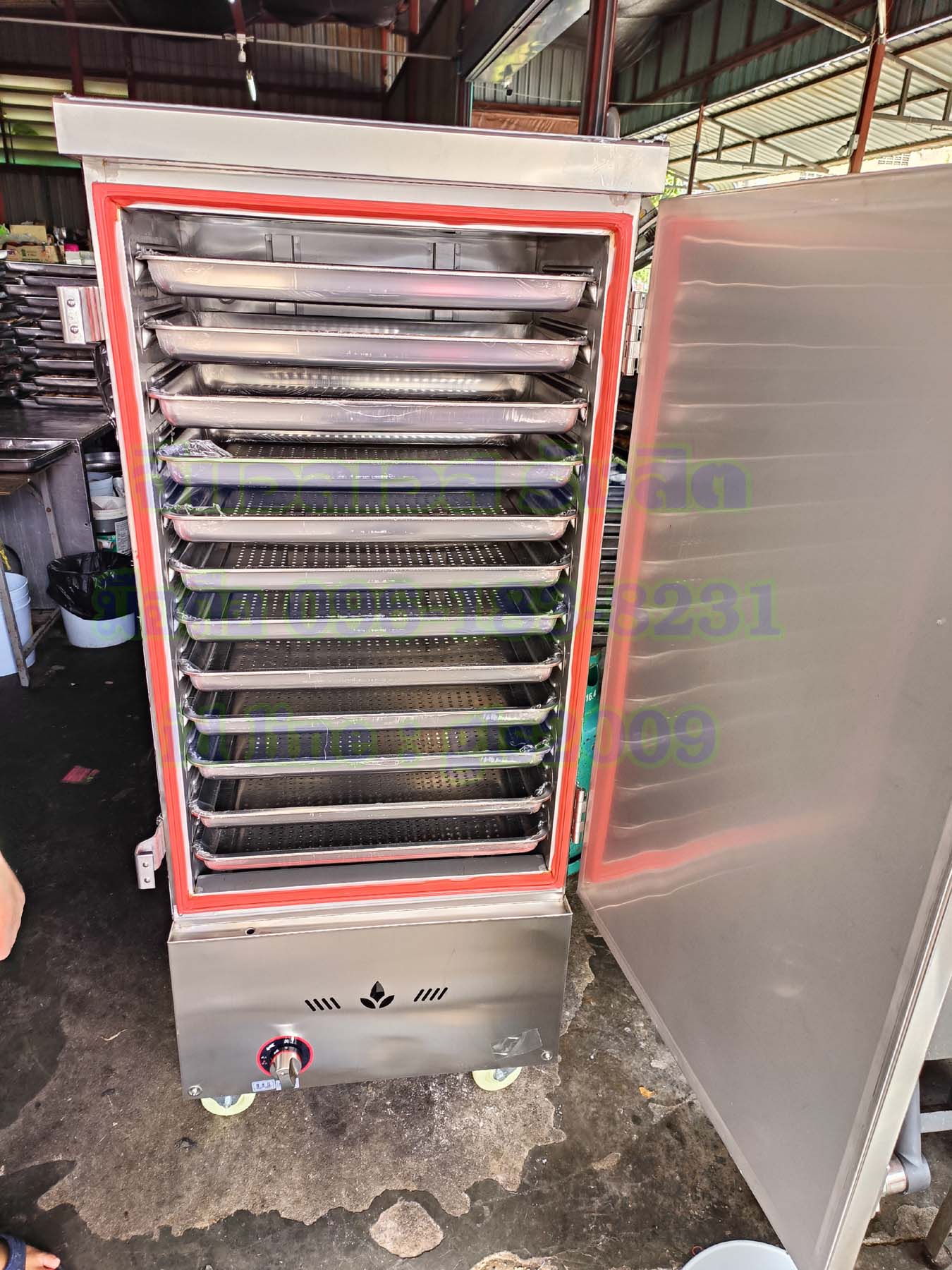 ตู้หุงข้าวไอน้ำ12ถาดใช้แก๊ส