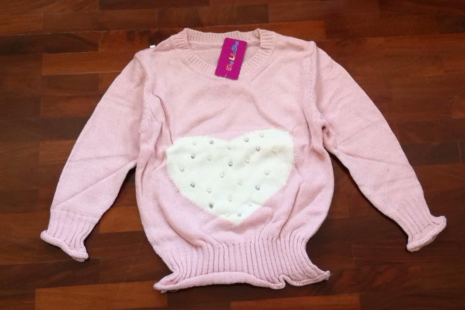 เสื้อไหมพรม ลายหัวใจ ไซส์ 13