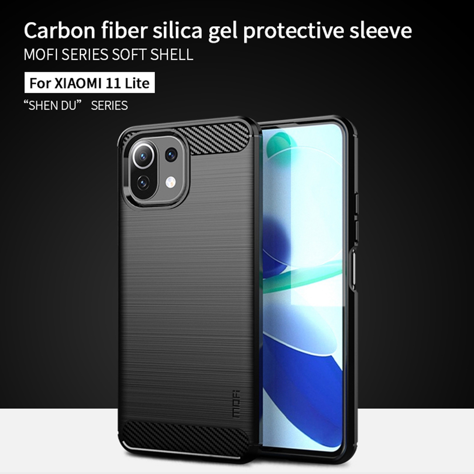 Case Xiaomi 11 Lite 5G # Pre-Order * MOFI คาร์บอนไฟเบอร์ Brushed Soft TPU Cover *