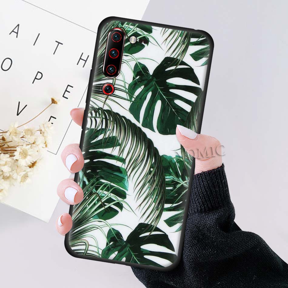 Case Lenovo Z6 Pro / Pre-Order * ใบไม้สีเขียวเขตร้อน เคสซิลิโคนพิมพ์ลาย วัสดุ: ที่มีคุณภาพสูงสีดำซิลิโคนอ่อนนุ่ม *