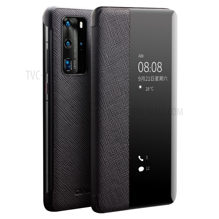 Case Huawei P40 Pro / Pre-order * QIALINO หนังวัวชั้นบนสุดของแท้ สนับสนุนฟังก์ชั่นปลุก / นอนหลับอัจฉริยะ *