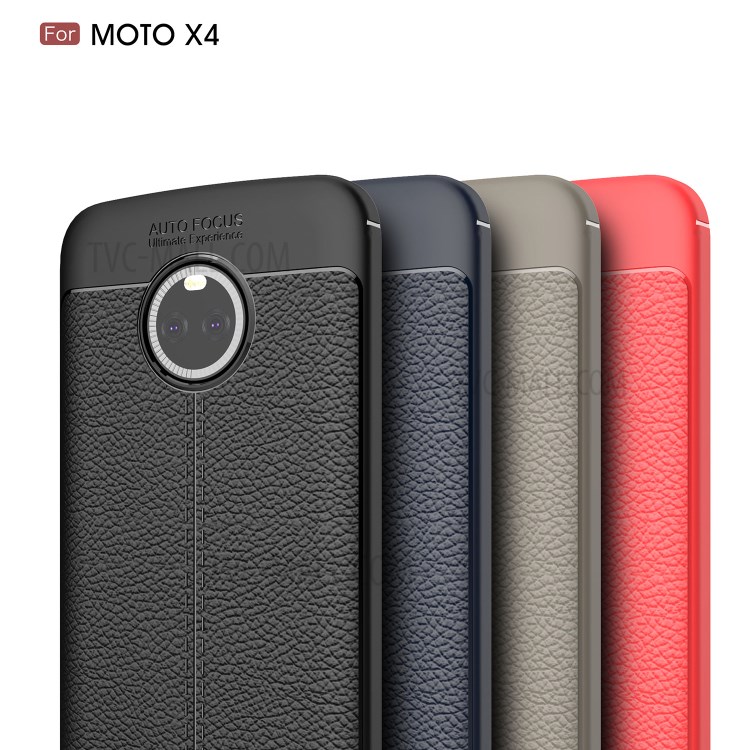 Case Motorola Moto X 4 / Pre-Order * ผิวลิ้นจี่เนื้อ TPU ด้วยปุ่มที่ครอบคลุมสัมผัส *