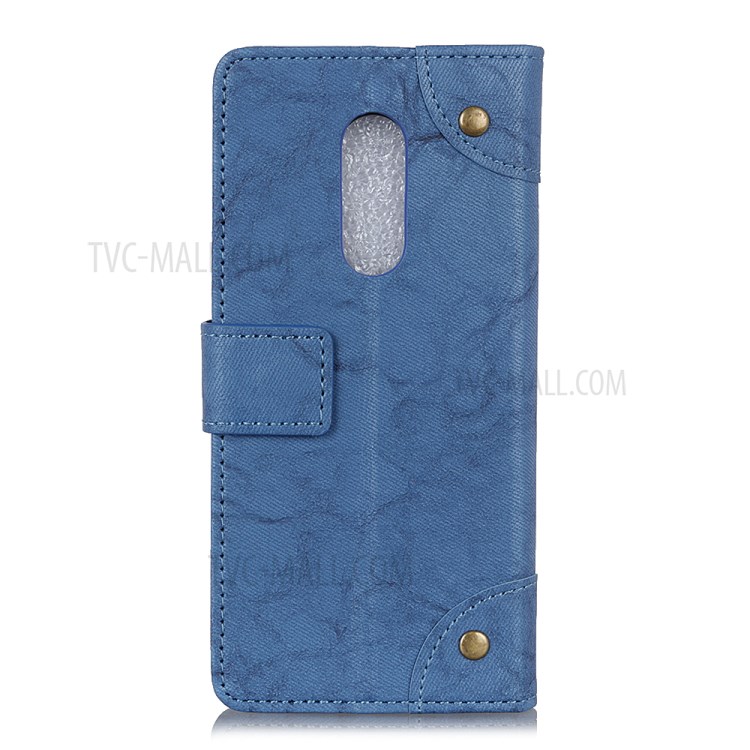 Case Nokia 6.1 Plus / Pre-order * กระเป๋าสตางค์หนังสไตล์วินเทจ ตกแต่งด้วยกระดุมทองเหลือง *