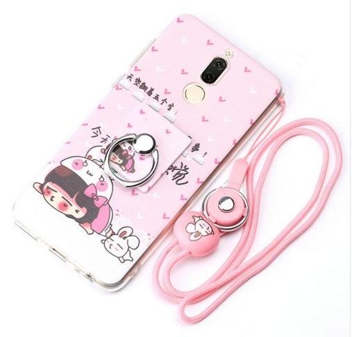 Case Huawei nova 2i / Pre-order * เคสแฟชั่นน่ารักการ์ตูนซอฟท์ซิลิโคน+แหวน+สายคล้องคอ *
